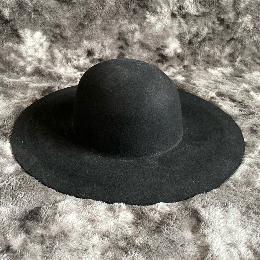 H&M Black Felt Wide Brimmed Hat S/54